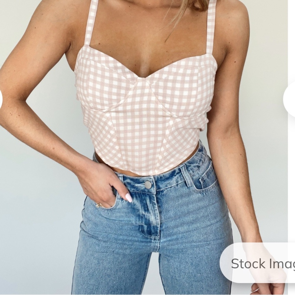 NWOT checkered underwire tank